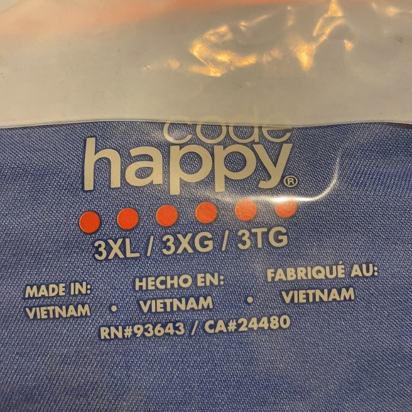 Code Happy Womens Mock Wrap Scrub Top 3X 🆕 - Picture 6 of 6